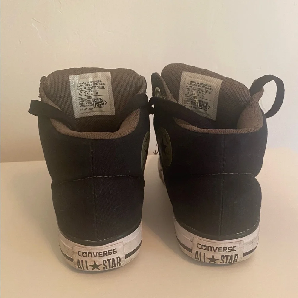 Converse Black High-Top Kids Sneakers with White Trim
